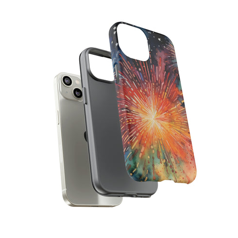 Summer Fireworks in Watercolor - Impact Resistant Phone Case